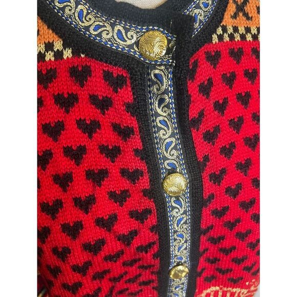 VRIKKE Cardigan Sweater Nowegian Wool Fair Isle Multicolor Oversized Irene Zahl - Picture 3 of 7